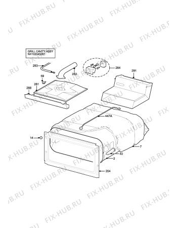 Взрыв-схема плиты (духовки) Parkinson Cowan CAL305BL2 - Схема узла H10 Grill cavity assy